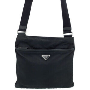 Prada Tessuto Crossbody messenger bag saffiano Leather Nero Black